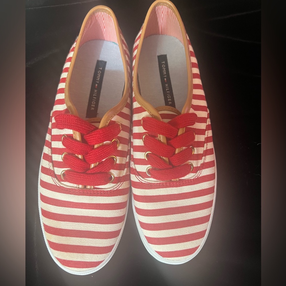 Tommy Hilfiger Red Striped Shoes